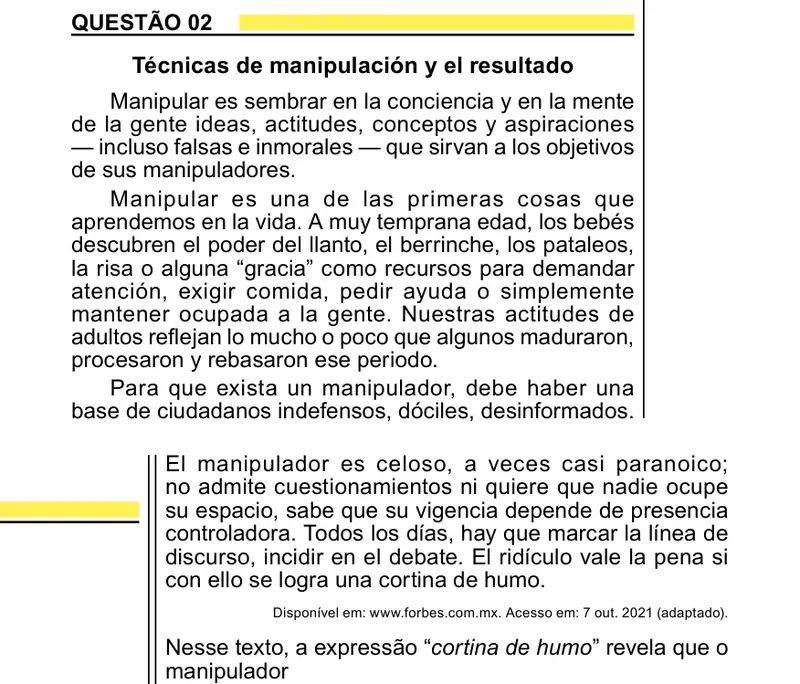 Enunciado da questão 2 do ENEM 2023 Dia 1