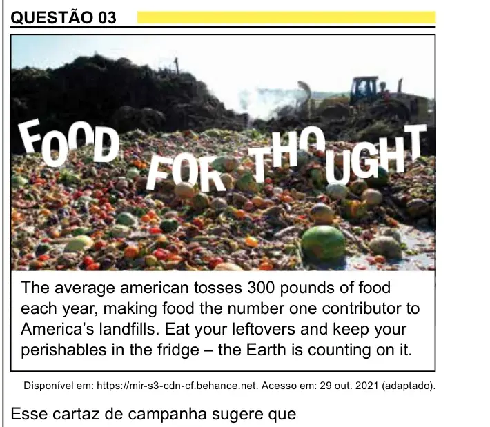 Enunciado da questão 3 do ENEM 2023 Dia 1