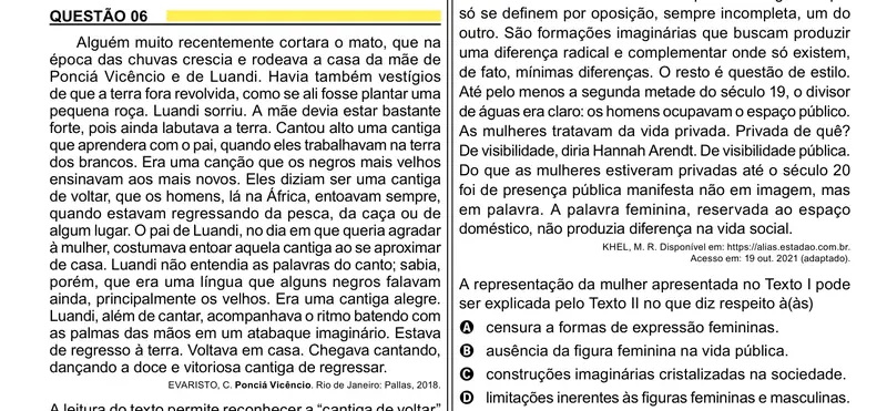 Enunciado da questão 6 do ENEM 2023 Dia 1