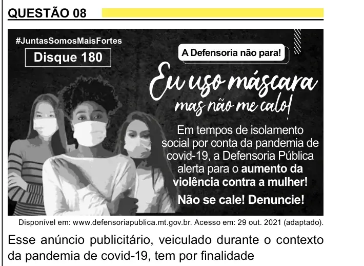 Enunciado da questão 8 do ENEM 2023 Dia 1