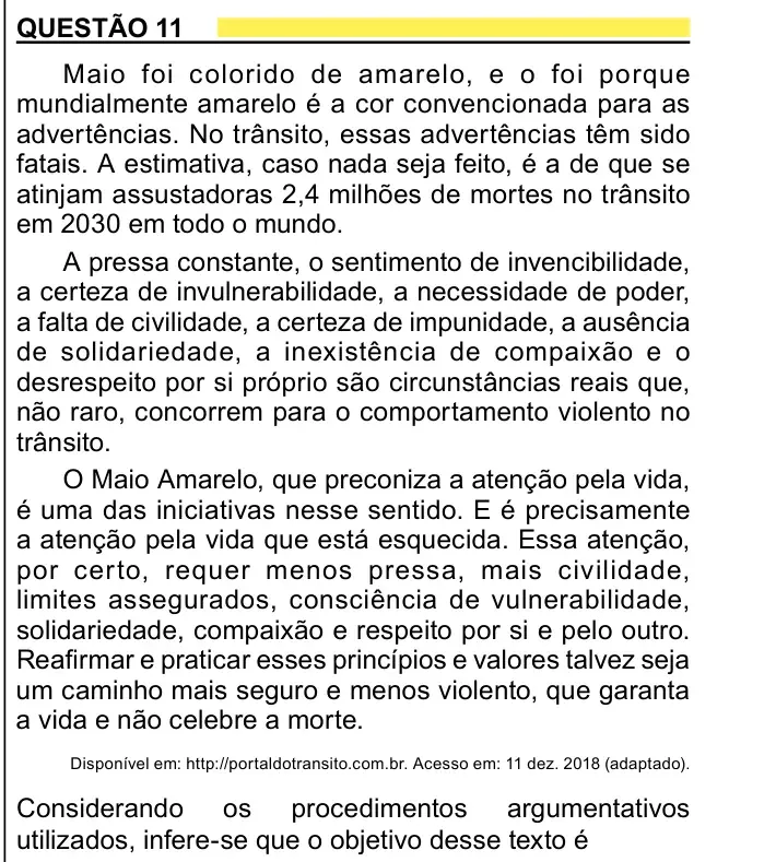 Enunciado da questão 11 do ENEM 2023 Dia 1