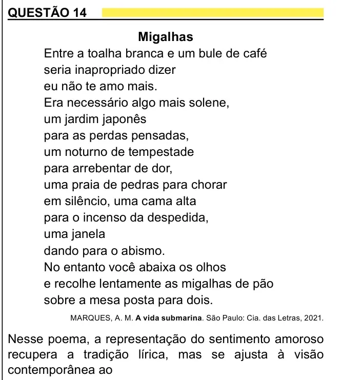 Enunciado da questão 14 do ENEM 2023 Dia 1