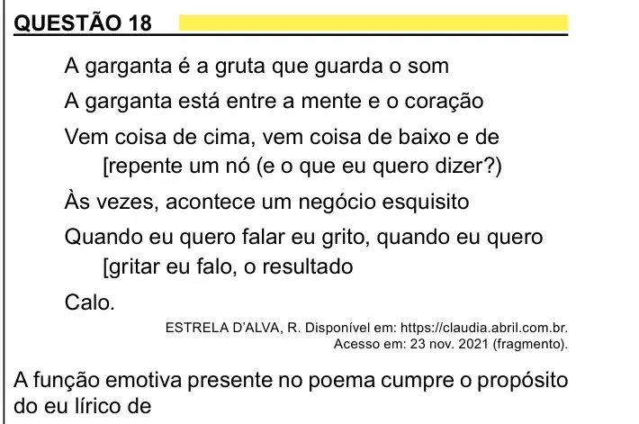 Enunciado da questão 18 do ENEM 2023 Dia 1