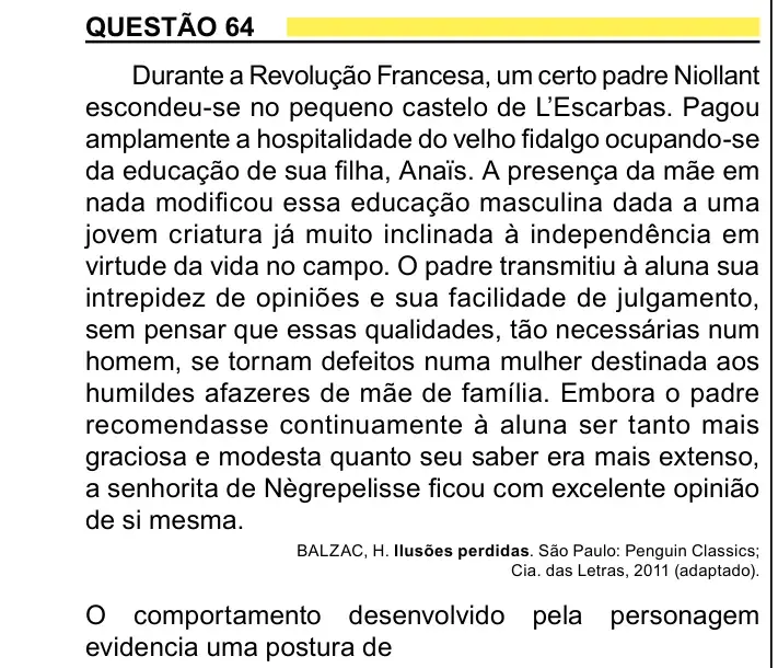 Enunciado da questão 64 do ENEM 2023 Dia 1