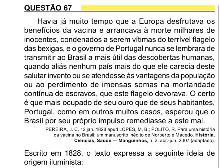 Enunciado da questão 67 do ENEM 2023 Dia 1