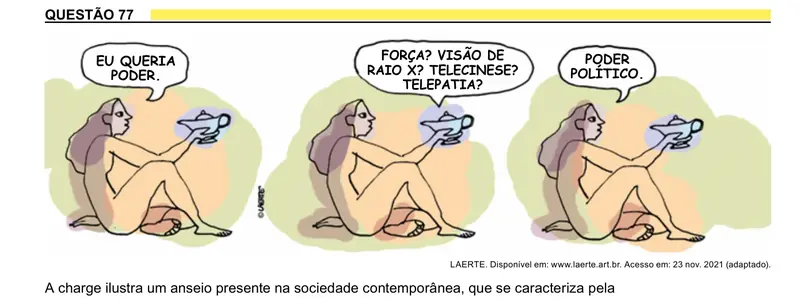 Enunciado da questão 77 do ENEM 2023 Dia 1