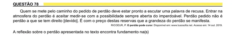 Enunciado da questão 78 do ENEM 2023 Dia 1