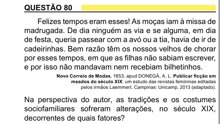 Enunciado da questão 80 do ENEM 2023 Dia 1