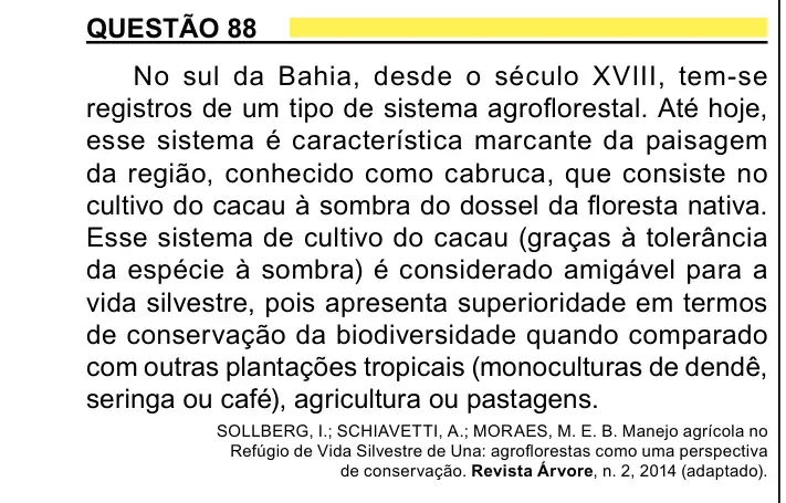 Enunciado da questão 88 do ENEM 2023 Dia 1
