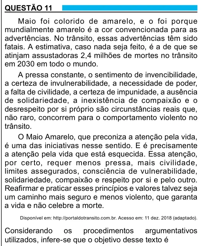 Enunciado da questão 11 do ENEM 2023