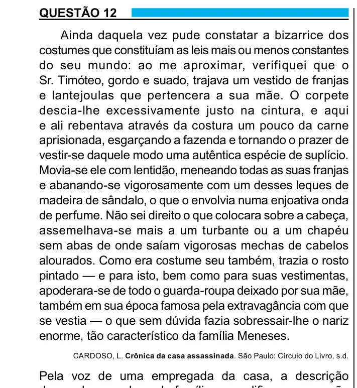 Enunciado da questão 12 do ENEM 2023