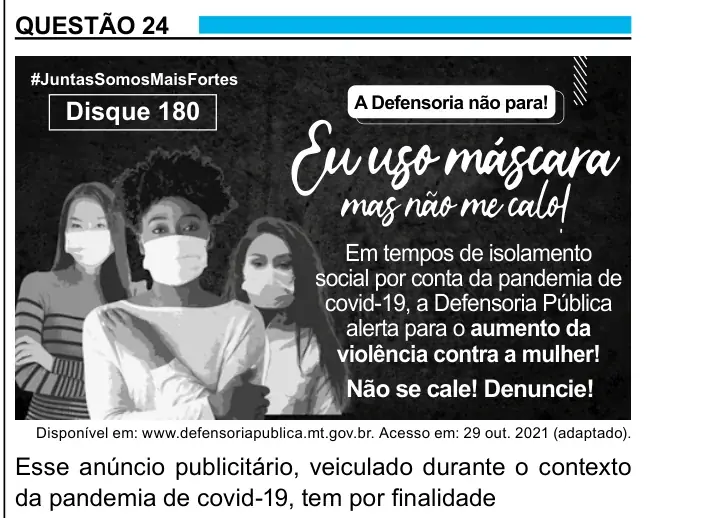 Enunciado da questão 24 do ENEM 2023