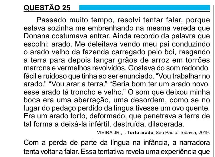 Enunciado da questão 25 do ENEM 2023