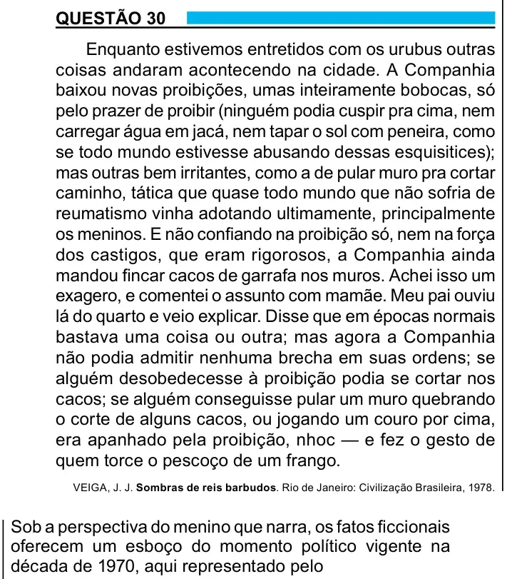 Enunciado da questão 30 do ENEM 2023