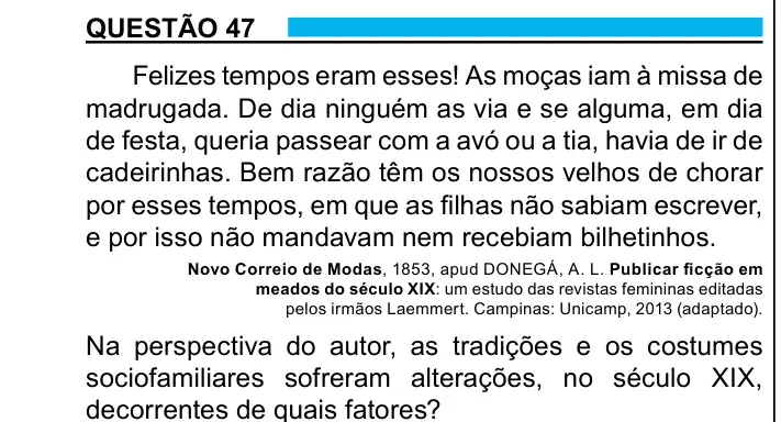 Enunciado da questão 47 do ENEM 2023