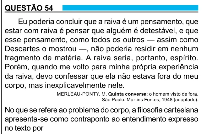 Enunciado da questão 54 do ENEM 2023