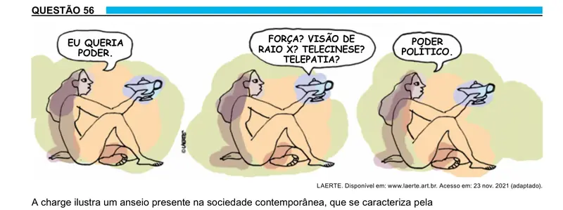 Enunciado da questão 56 do ENEM 2023