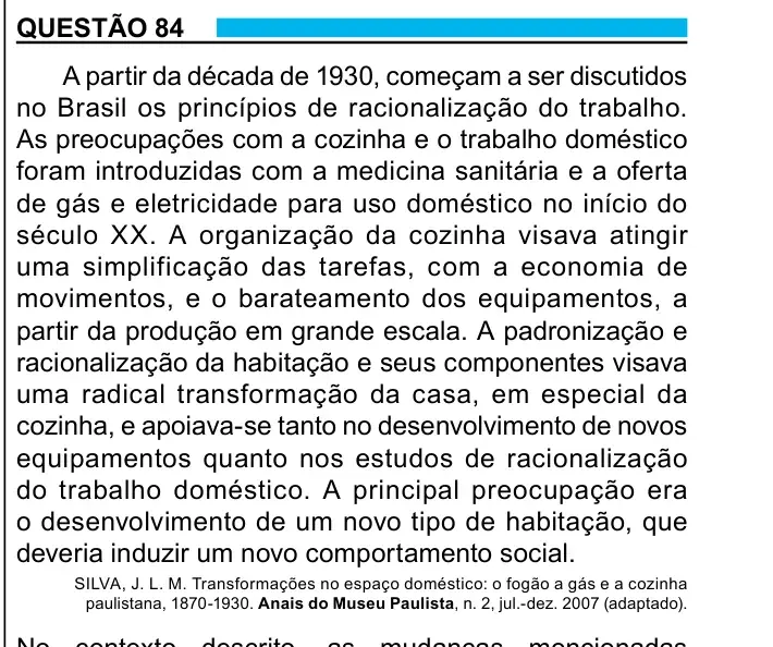 Enunciado da questão 84 do ENEM 2023