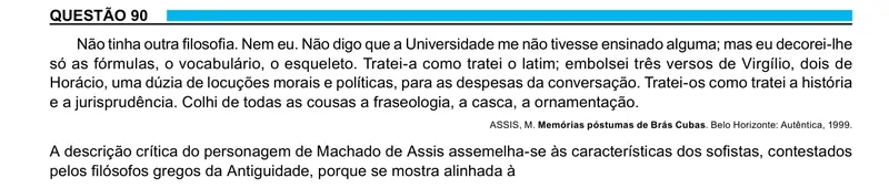 Enunciado da questão 90 do ENEM 2023