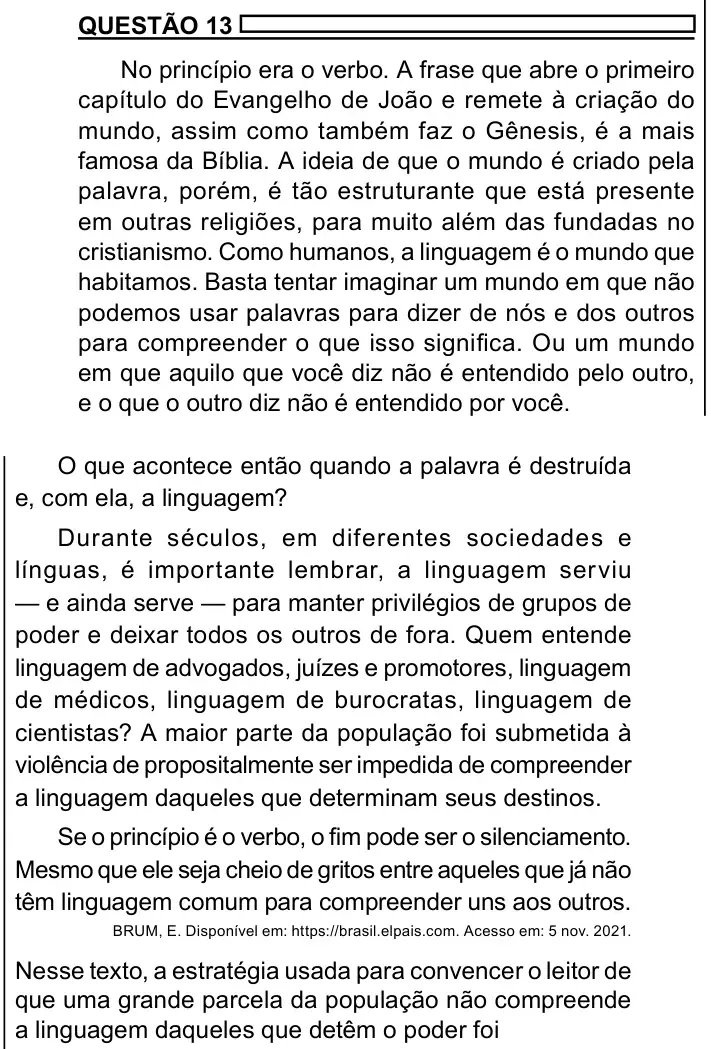 Enunciado da questão 13 do ENEM 2023 Dia 1