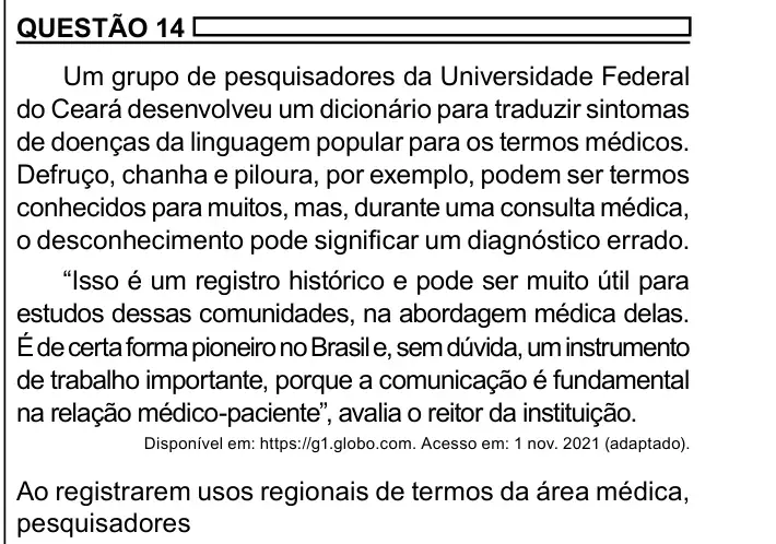 Enunciado da questão 14 do ENEM 2023 Dia 1