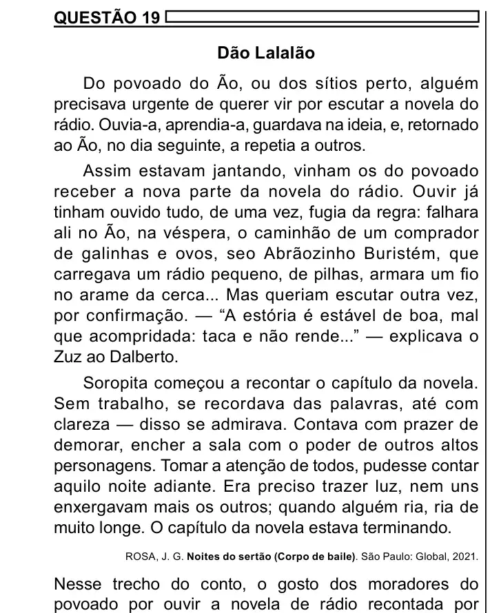 Enunciado da questão 19 do ENEM 2023 Dia 1