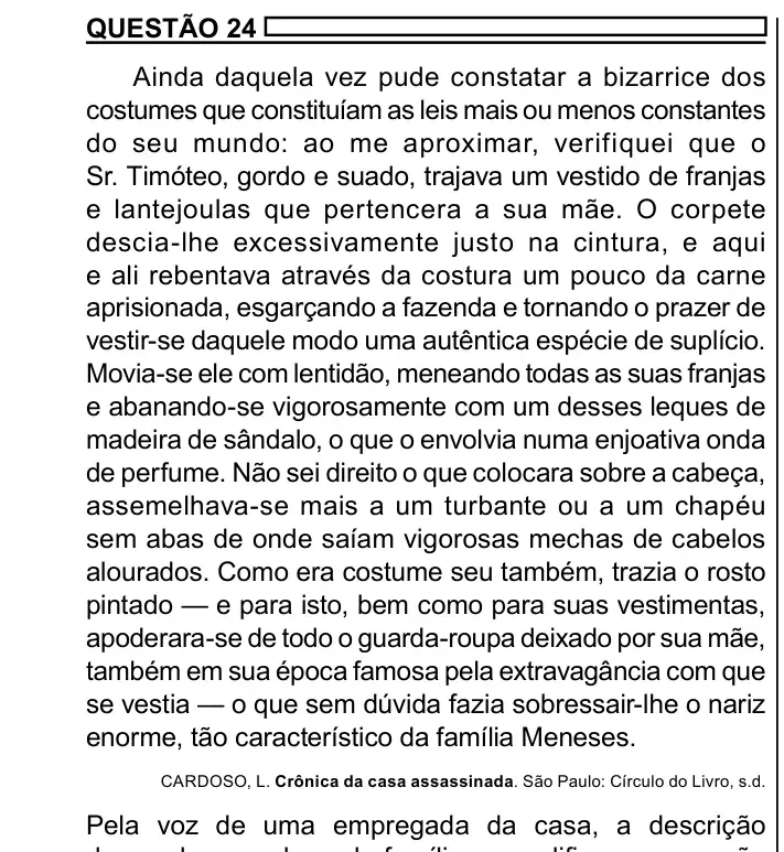 Enunciado da questão 24 do ENEM 2023 Dia 1