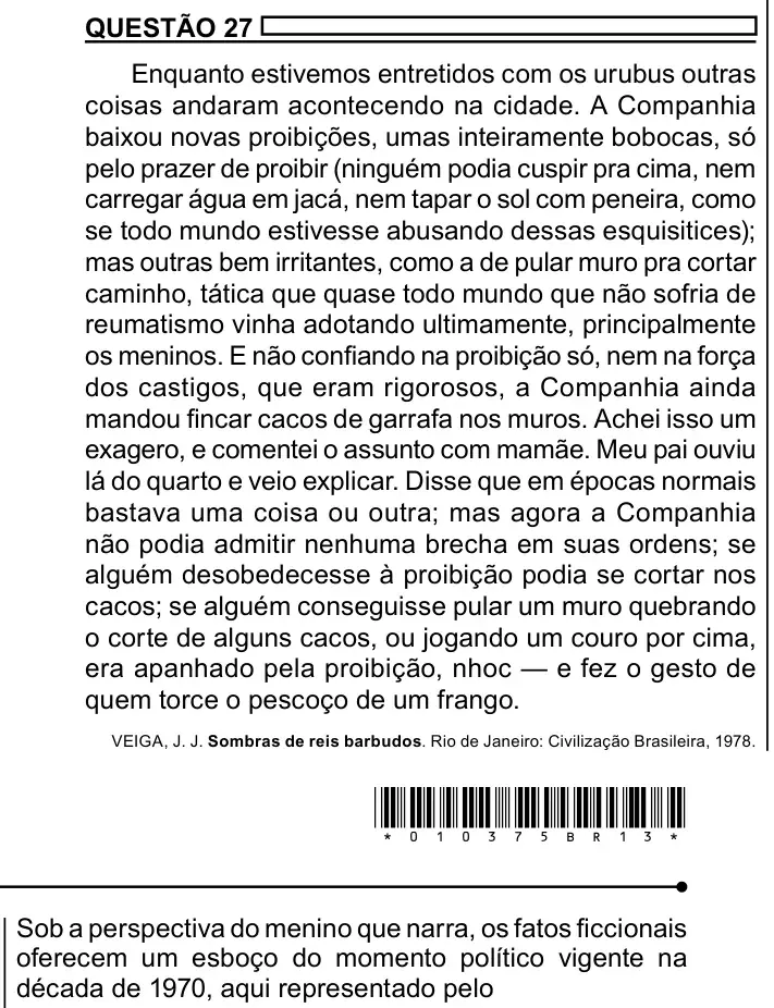Enunciado da questão 27 do ENEM 2023 Dia 1