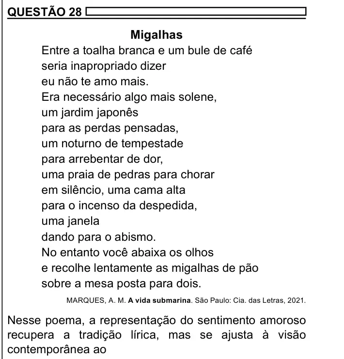Enunciado da questão 28 do ENEM 2023 Dia 1