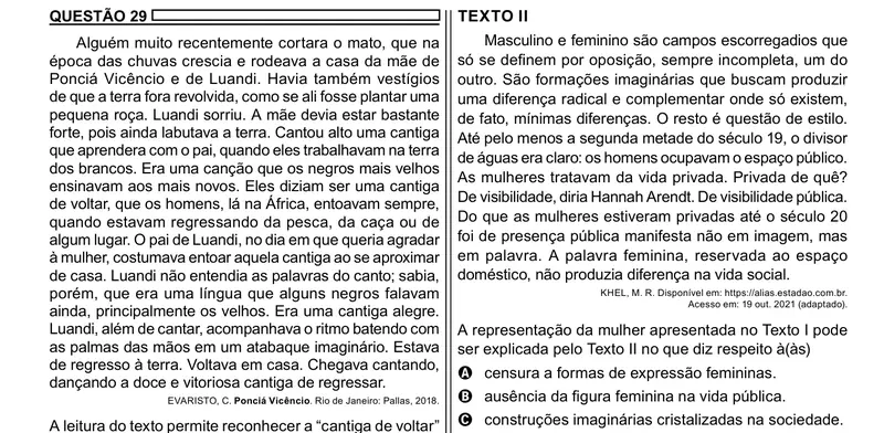 Enunciado da questão 29 do ENEM 2023 Dia 1