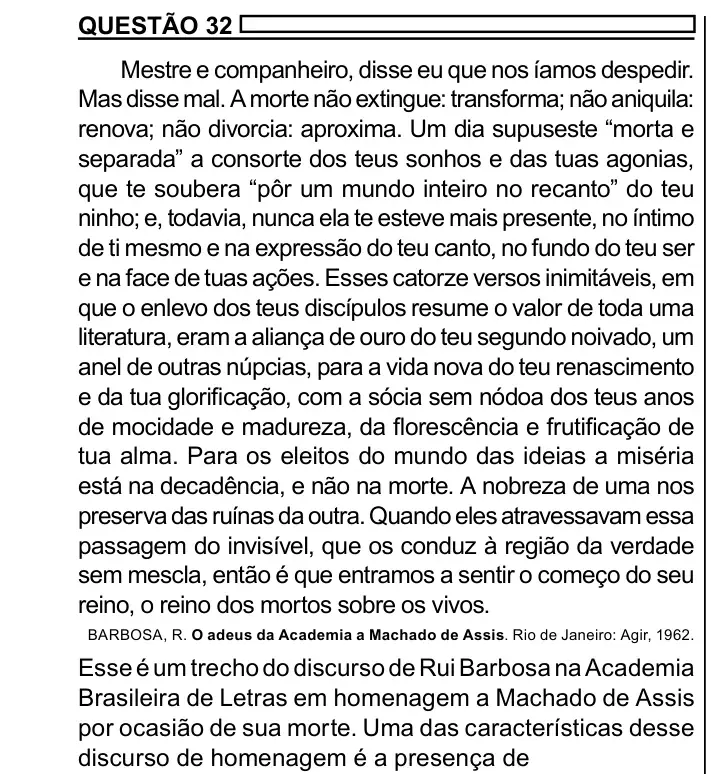 Enunciado da questão 32 do ENEM 2023 Dia 1