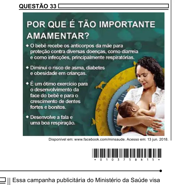Enunciado da questão 33 do ENEM 2023 Dia 1
