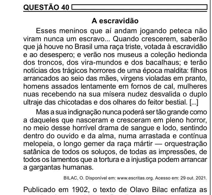 Enunciado da questão 40 do ENEM 2023 Dia 1