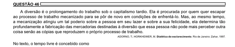 Enunciado da questão 46 do ENEM 2023 Dia 1