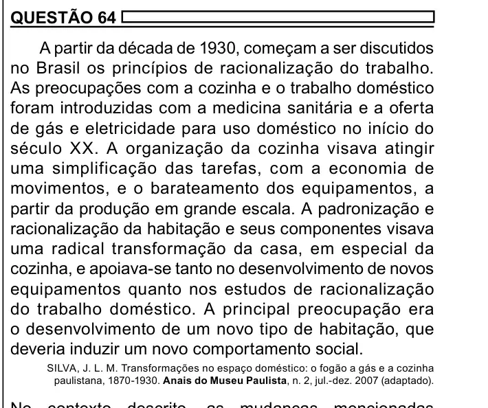 Enunciado da questão 64 do ENEM 2023 Dia 1