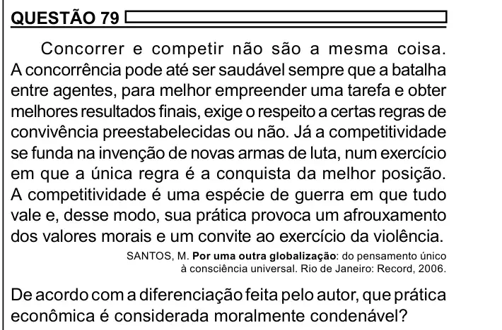 Enunciado da questão 79 do ENEM 2023 Dia 1