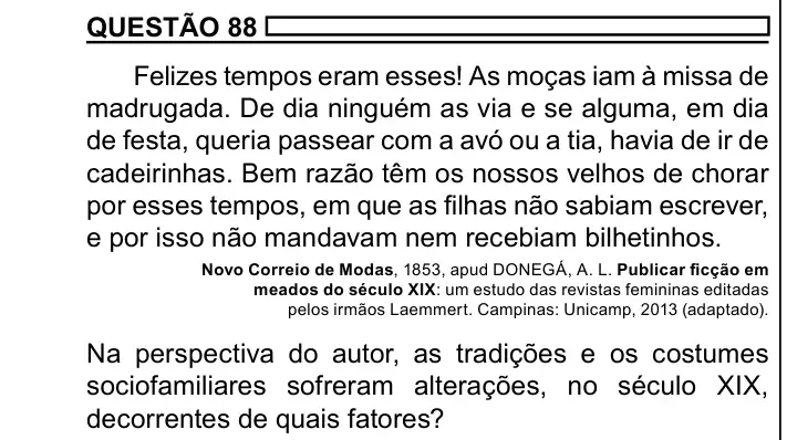 Enunciado da questão 88 do ENEM 2023 Dia 1
