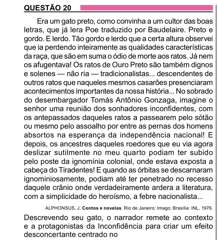 Enunciado da questão 20 do ENEM 2023 Dia 1