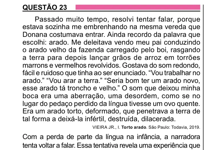 Enunciado da questão 23 do ENEM 2023 Dia 1
