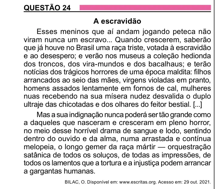 Enunciado da questão 24 do ENEM 2023 Dia 1