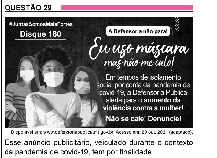 Enunciado da questão 29 do ENEM 2023 Dia 1