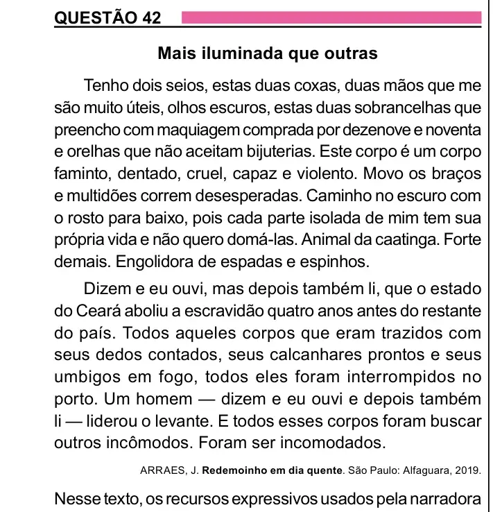 Enunciado da questão 42 do ENEM 2023 Dia 1