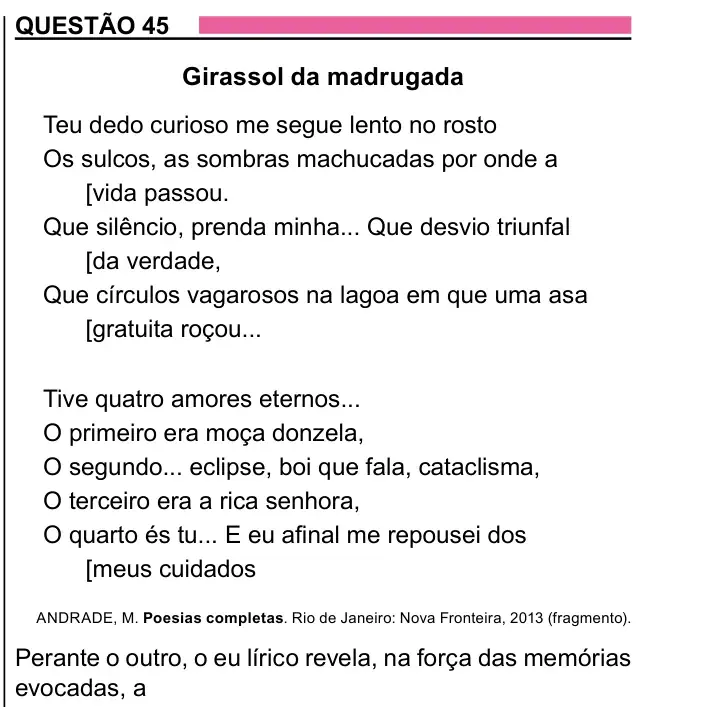 Enunciado da questão 45 do ENEM 2023 Dia 1