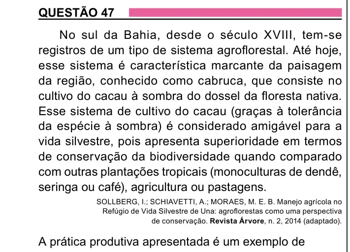 Enunciado da questão 47 do ENEM 2023 Dia 1