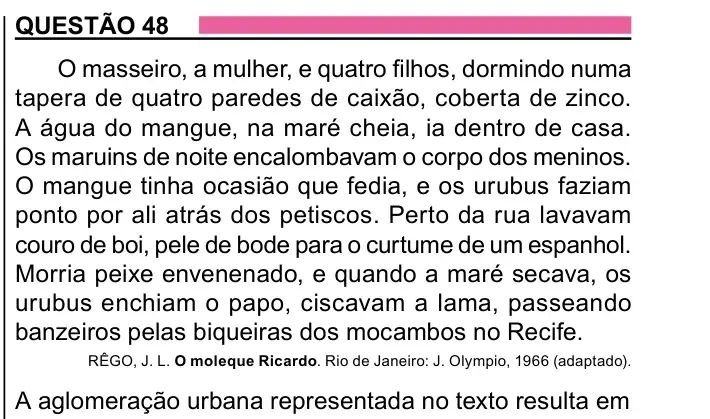 Enunciado da questão 48 do ENEM 2023 Dia 1