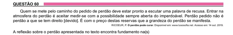 Enunciado da questão 60 do ENEM 2023 Dia 1