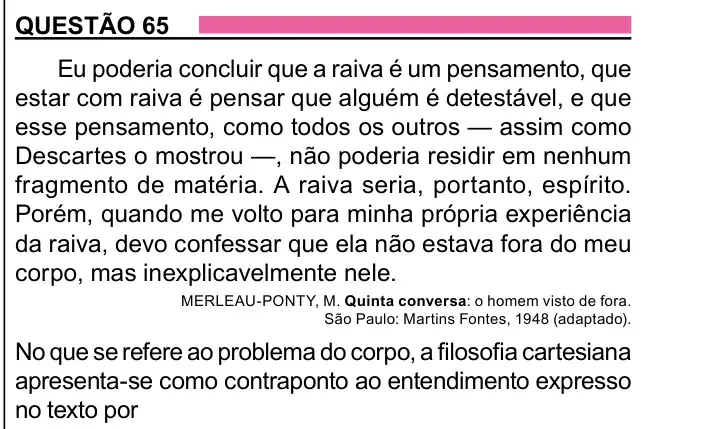 Enunciado da questão 65 do ENEM 2023 Dia 1