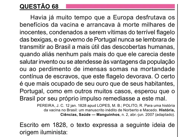 Enunciado da questão 68 do ENEM 2023 Dia 1