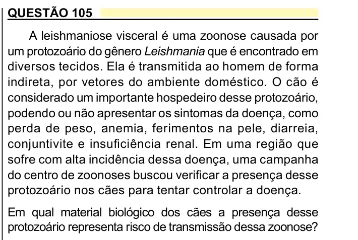 Enunciado da questão 105 do ENEM 2023 Dia 2