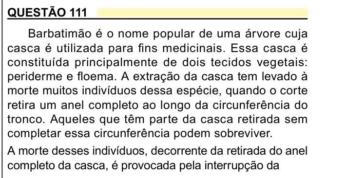 Enunciado da questão 111 do ENEM 2023 Dia 2